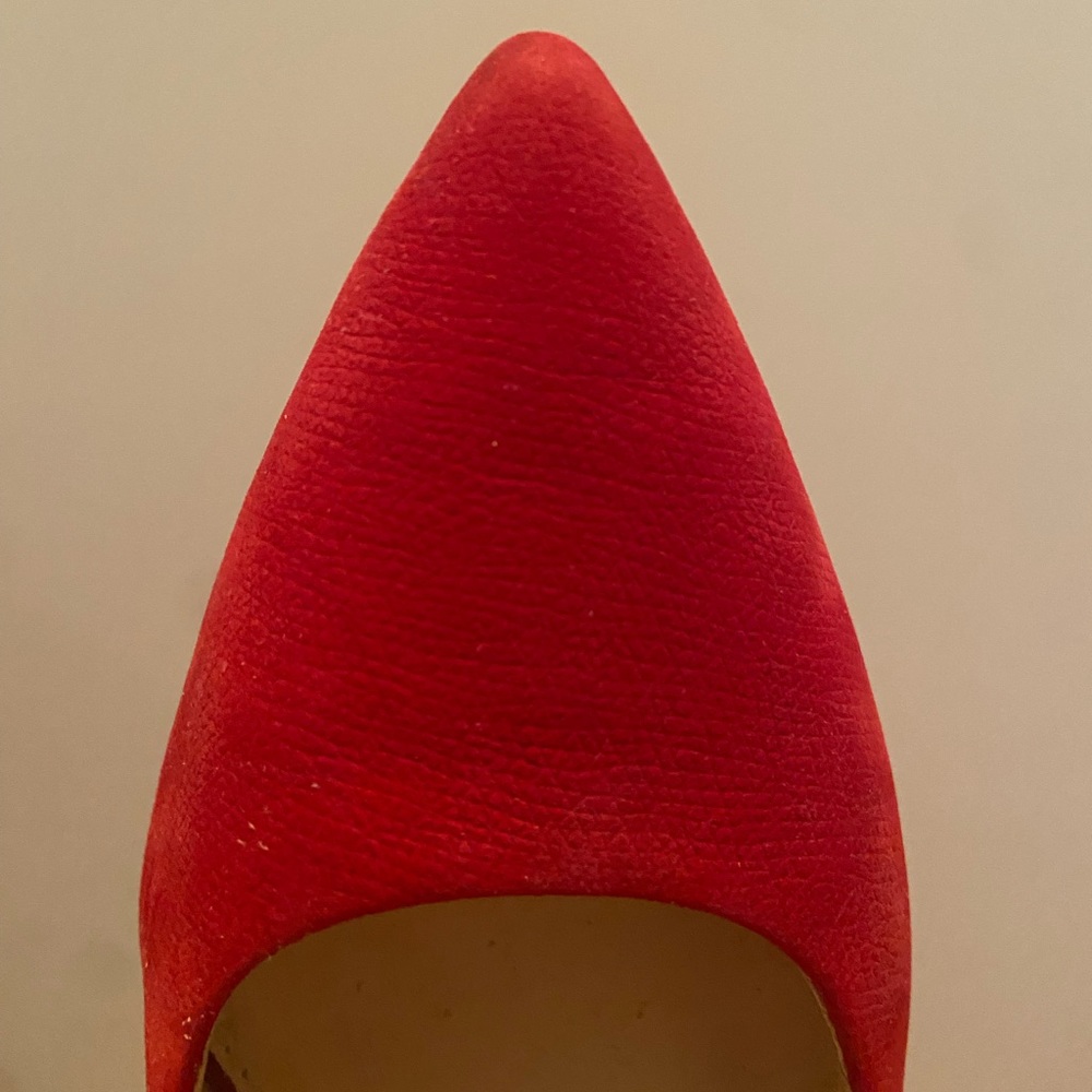 Banana Republic Red Suede Stiletto Pumps, Size 8 - Picture 4 of 8
